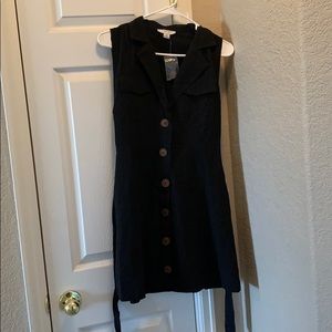 Black button up dress